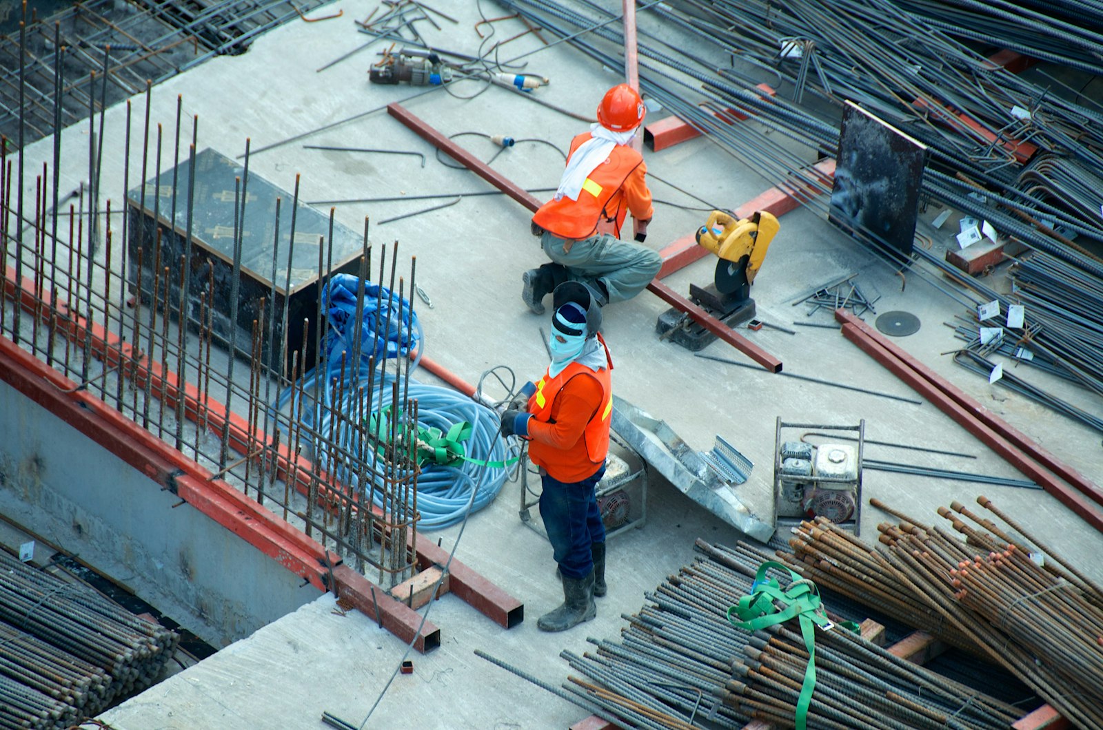 Engineering works on an active site